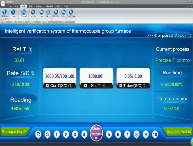 group furnace thermocouple and thermal resistance verification system