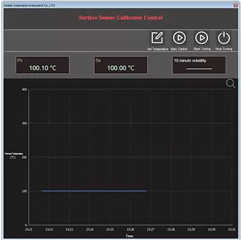 How does the surface sensor calibrator control system operate?