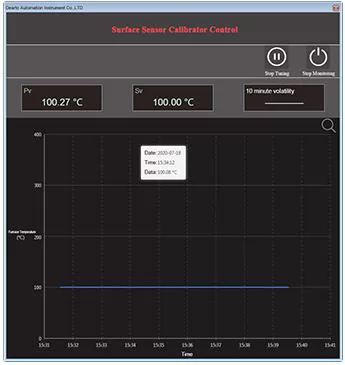 How does the surface sensor calibrator control system operate?