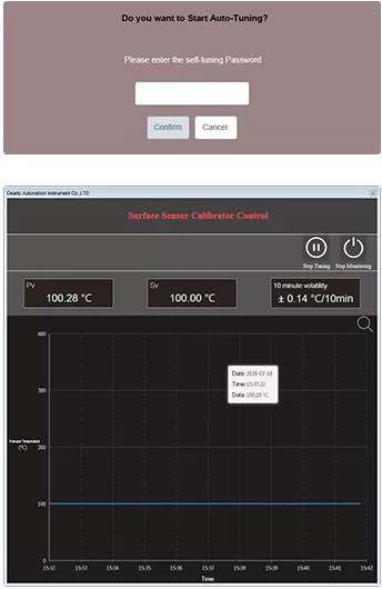 How does the surface sensor calibrator control system operate?